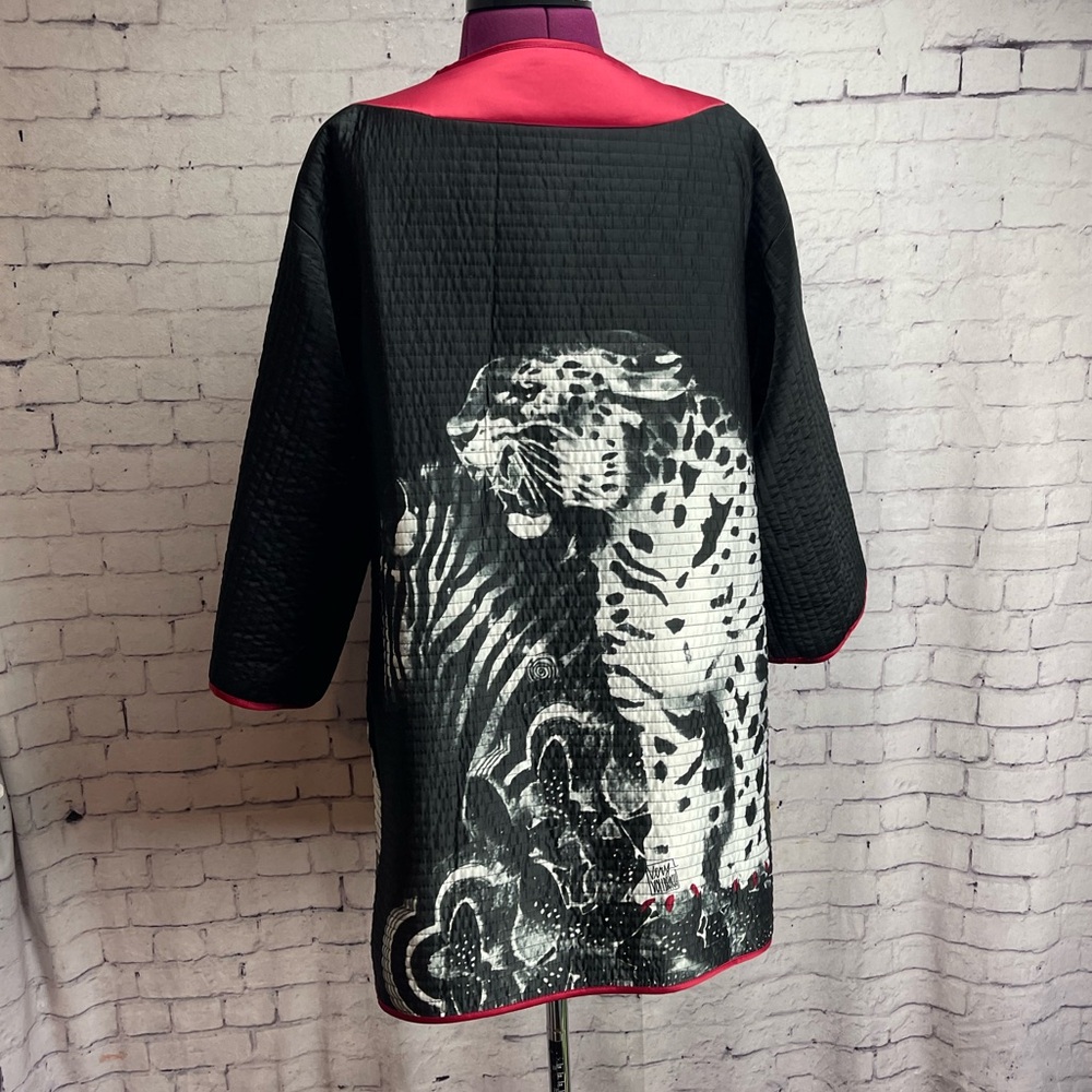 Very Vollbracht Reversible Quilted Kimono Jacket Zebra and Leopard size small